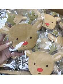 50/20pcs Reindeer Shaped Disposable Paper Napkins, Cute Rudolph Reindeer Face Decorative Napkins, Christmas Holiday Party Table Decor Napkins, Suitable For Christmas Dinner Party, Holiday Decoration Napkins - Multiple Styles - View 7