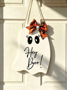 [3D] 3D Halloween Door Decor, Door Hanging Decoration, Front Door Decoration, Wooden Halloween Sign, Halloween Front Door Decor, Halloween Themed Autumn Wreath, Front Door Ornament, Porch Decor, Outdoor Sign - White Ghost - View 14
