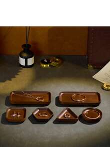 Oirlv Wooden Style Multi-Shape Jewelry Tray, Ring, Earring, Bracelet Storage Organizer, Vanity Tabletop Decorative Storage Display,Room Decor,Travel Essential - View 7
