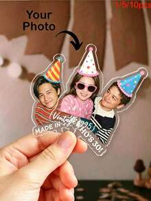 Personalized Character Photo Cake Topper Customizable Photo Character Design Personalized Cake Decoration For Birthday Baby Shower Family Gathering Holiday Cake Personalized Holiday Cake Topper Custom Acrylic Cake Topper - Multicolor - View 5