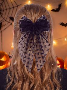 MH 1pc/3pcs Women's Bowknot Multi-Color Halloween Spider Web Spring Hair Clip Back Of Head Bun Hair Clip Suitable For Holiday Use - Multicolor - View 6