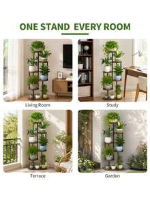 1pc Multi-Tier Minimalist Flower Stand, Suitable For Succulents, Pothos, Living Room, Balcony, Space-Saving Indoor Plant & Display Shelf - Multicolor - View 7