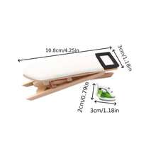 Dollhouse Decor, Miniature Sewing Scene Prop Model Ornament, Mini Realistic Handheld Resin Iron Model, Pocket Scene DIY Small Parts, Collectible Gift For Hobbyists And Enthusiasts - Miniature Ironing Board + Iron Model - View 7