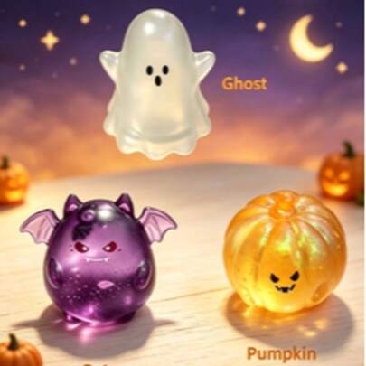 Ruunjoy 2026 Halloween Q‑Version Anime Character Set, Cute Pumpkin Ghost Bat Cartoon Figures, Slow‑Rising Soft Decompression Interactive Dolls, Toys For Toddler, Halloween Decor.,Squishy's,Halloween,Kids Toys,Squishes