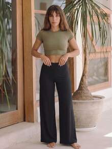 Soft Flare Pants Fall Sports - Black - View 3