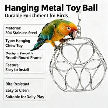 Mainan Burung, Mainan Burung Beo untuk Burung Besar, Mainan Burung Baja Tahan Karat Berkualitas Tinggi untuk Burung Beo Ukuran Besar dan Sedang - Bola Pengumpan Anti Gigit dengan Lonceng untuk Burung Beo Abu-abu Afrika, Macaw, Kakaktua, Beo, dan Burung Beo Kecil dan Sedang Lainnya - View 5