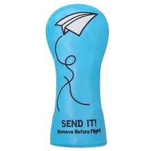 Golf Headcover Set For Driver, Fairway Wood And Hybrid, Blue Embroidered Paper Airplane Design, Club Covers With Adjustable Number Tags - D - View 4