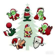 The Grinch 10 buah Hiasan Sepatu Bakiak Natal Acak, Aksesoris Stiker Sepatu DIY, Gesper Dekorasi Bakiak, Hadiah Natal, Perlengkapan Kostum Halloween - MultiWarna - View 4