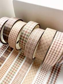 8 Rolls Vintage Floral Washed Paper Tape Set, Retro Style Decorative Paper Stickers, Suitable For Scrapbooking, Journaling, Art Creation, Handmade Crafts And Student Back To School Decoration Supplies - Multi-color - View 4