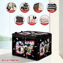 Graffiti Number 67 Football Broken Effect Print Squeezable Storage Box - Squeezable Storage Box With Zipper Flap, Foldable Box Suitable For Book Organization, Underbed Storage, Office And Home Organization, Squeezable Stress Relief Pattern Gift, For Underbed Storage - Multicolor - View 5