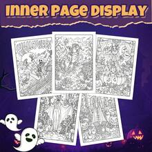 GDTME Halloween Bottle Gothic Style Coloring Book: Skull Jar Pumpkin Candle Halloween Cover, Bold Minimalist Line Thriller Holiday Pages, Suitable For Adult Coloring Hobby - JX-880-halloween Bottle - View 5