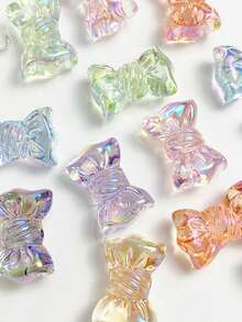 10pcs 16*24mm Colorful Bowknot Beads DIY Handmade Beaded Accessories Acrylic Loose Beads Bracelet Material - Iridescent Bow Tie - View 1