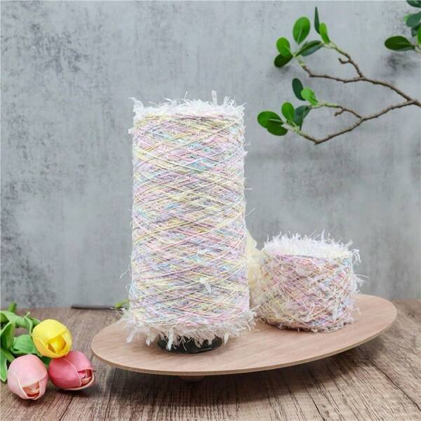 50g/1pc Dreamy Macaron Tassel Ponytail Yarn, Crochet DIY Handmade Knitting Supplies, Autumn/Winter Beret Hat Scarf Niche Bag Yarn, Dreamy Gradient Color Handmade Gift Knitting Yarn