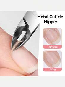 UR SUGAR 1Pc Stainless Steel Dead Skin Cuticle Nipper, Slanted Sharp Blade Nail Clipper, Pedicure & Manicure Trimming Tool For Foot Nail Cuticle Remover Accessory - Silver - View 2