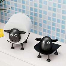 1pc Cute Sheep-Shaped Toilet Paper Holder, Fashionable Home Decor Tissue Box Storage Bathroom Accessory Decorative Rack (Tissue Paper Not Included), Suitable For Living Room, Bathroom, Bedroom, Holds Tissue Paper, Easy To Pull, Cute Appearance - Multicolor - View 2
