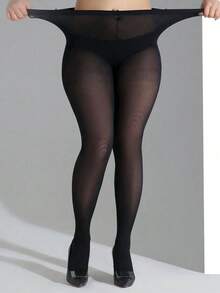 Women's Fashion Sexy Core-Spun Yarn Pantyhose One Pair - Black - View 3