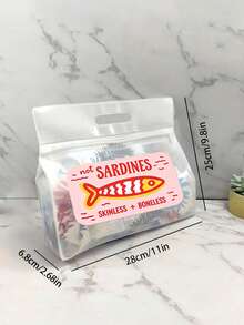 Retro Sardine Transparent Waterproof Wash Bag, PVC Beach Handbag, Suitable For Storing Shampoo, Lotion, Cosmetics And Other Bathroom Supplies, Adds Fashionable And Practical Design For Travel And Daily Use, Suitable For Travelers, Office Workers, Students, Beauty Enthusiasts, Can Be Used For Travel, Fitness, Hotel Accommodation, Daily Bathroom Storage, Multi-Functional Cosmetic Bag - Multicolor - View 11