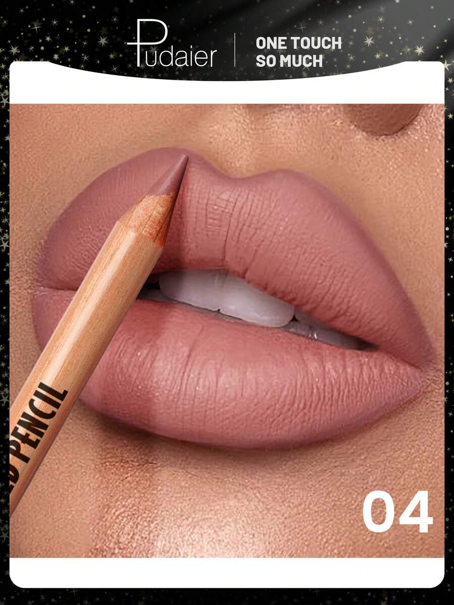 Pudaier Matte Lip Liner - Silky Matte Lip Liner Defines Lip Dimension And Creates Perfect Contour - Essential Makeup Tool For Beauty Enthusiasts - Versatile Colors Suitable For Various Makeup Looks - Best Gift For Women - 04 - View 1