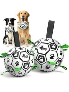 Pet Dog Toy Built-In Webbing Football Interactive Dog Toy Indoor Outdoor Dog Toy Regular Dog Football Available For Large, Medium, And Small Dogs - White - View 13