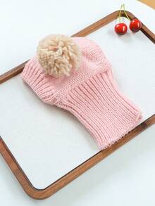 1PC Pet Accessory Hat 2026 New Arrival Small Dog Puppy Cat Cute Simple Versatile Warm Pom Pom Knit Hat - Pink - Pink - View 7