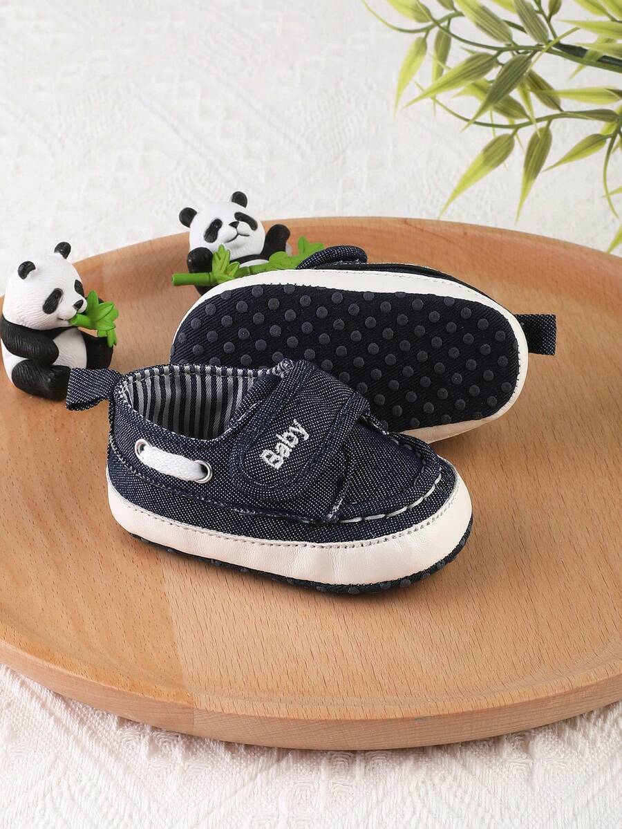 0-1 Years Old Fashion Versatile Blue Canvas Shoes, Infant Walking Shoes, Infant Sneakers, Indoor Home Shoes, Spring And Autumn. - Navy Blue - View 1