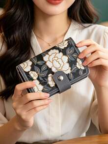 Exquisite Floral Credit Card Holder With Multiple Slots, Large Capacity, Compact And Portable, Suitable For Driver's License, Business Cards And Other Documents, Mini Lightweight Zipper Design, Perfect Gift For Wedding Bride, Mother's Day, Birthday, Holiday, Back To School, Graduation, Christmas, Easter - Multicolor - View 13