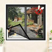 Hook And Loop Window Screen, Home Mosquito Net, Anti-Mosquito Mesh, Dense Mesh, Breathable, No Perforation, Washable, Easy To Open And Close Windows, Easy To Install, Home Anti-Mosquito Net - Black - View 4