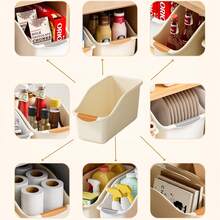 4pcs Minimalist Portable Handle Storage Boxes, Multi-Functional Organizer Bins For Kitchen Seasonings, Under Sink Cabinets And Desktop, Durable Plastic Home Storage Containers - View 8