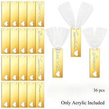 Heart Gold Acrylic Gift Tags, Hanging Name Tags For Wedding Favor, Party, Baby Shower,Engraving Sublimation Acrylic Hang Tags - Default - View 9