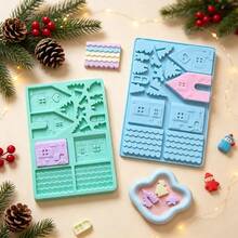 1pc Silicone Gingerbread House Baking Mold - Versatile Dessert Tray For Chocolate Cakes, ,Perfect For Holiday Candy, DIY Birthday Treats, And Gift Decorations - Multicolor - View 6