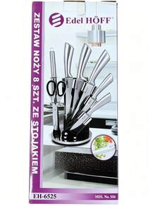 1 Pc Rotating Knife Block, Equipped With Kitchen Scissors And Sharpening Rod, Ergonomic Non‑Slip Handles, Rotatable Base For Neat Storage, Suitable For Chopping Vegetables, Cutting Meat And Processing All Kinds Of Ingredients In Household Kitchen - Multicolor - View 7