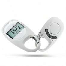 Pedometer 3D Walking Pedometer, Mini Counter, Portable Sports Step Counter With Carabiner Clip, Distance Tracking, Calorie Count, And Activity Time, Suitable For Sports Step Counting, For Men Women - Off-white - View 6