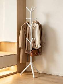 Household Tree-Shaped Floor Coat Rack, Easy Assembly Standing Coat Rack, Standing Coat Rack, Triangular Stable Base, Multi-Prong Hook Design. Suitable For Bedroom, Entryway, Strong Load-Bearing, Storage For Coats, Bags, Hats, Minimalist Versatile, Space-Saving, Practical Home Storage Item. - Multicolor - View 8