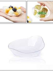 12/24pcs Creative Transparent Strip Design Bowls, Suitable For Milk Tea, Juice And Desserts, Also Can Be Used As Fruit Salad Bowls And Desktop Small Item Storage, Perfect For Home Gatherings - View 4