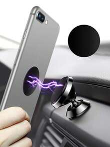 5pcs Car Holder Stainless Iron Sheet Magnetic Sheet Ultra-Thin Round Patch Adhesive Creative Phone Case Car Phone Holder Patch - Multicolor - View 3