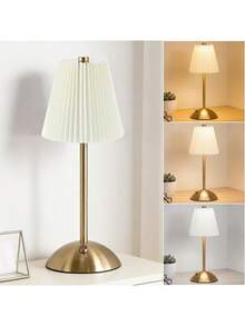 1PC Fabric & Metal LED Desk Lamp, USB Rechargeable, Minimalist Design, Fabric Lampshade, Suitable For Bedroom Lighting, Retro Style Restaurant Decor Atmosphere Table Lamp, Bedroom Bedside Lamp, Bedside Lighting, Atmosphere Lighting, Modern Lighting, Minimalist Design, Metal, Decorative Lamp Night Light - Multicolor - View 12