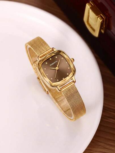 REBIRTH 1 chiếc đồng hồ nữ phong cách vintage sang trọng tối giản thời trang casual nghệ thuật cá tính, phù hợp đeo hàng ngày