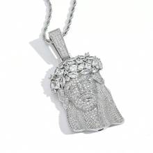 Bold Crown Head Jesus Pendant, Shiny And Eye-Catching, Showcasing Personalized And Style. Gold Appearance Combined With Thick Twisted Rope Chain, Paired With Large Size Pendant, Overall Fashionable And Striking Design, Easily Creating Hip-Hop Street Style. Suitable For Matching With T-Shirts, Hoodies, Jackets And Other Daily Outfits, Also Applicable For Parties, Gatherings, Music Festivals, Street Photography And Other Occasions, It Is A Personalized Accessory To Enhance Overall Style. - Rice Grain Jesus - View 10