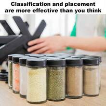 Christmas Gift For Her, Premium 18 Piece Rotating Ferris Wheel Spice Rack Set, Glass Jars With Airtight Lids, Space Saving Kitchen Storage Organiser, Hostess Gift - Default - View 7