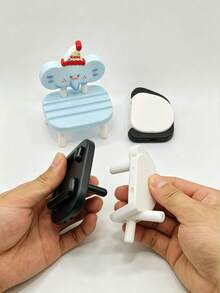 1pc Cute Cartoon Phone Stand, Creative Stool Design, Suitable For Phone Or Tablet, Upright Phone Holder, Phone Decoration, Phone Stand, Gift, Graduation Gift, Home Decor, Room Decor - Multicolor - View 4