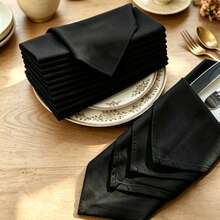 1/6/10pcs White Modern Minimalist Decorative Napkins - Black - View 1