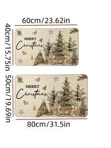 1 Pine Needle, Berry, And Holly Christmas Doormat - Non Slip, Machine Imitation Cashmere Pad, Perfect For Indoor/Outdoor Holiday Decoration, Christmas Mats, Home Decor - A - View 5