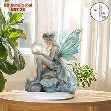 2D Acrylic Elf Decorative Ornament, Multi-Functional Fantasy Statue, Suitable For Home, Cafe, Office Desk, Unique Gift Idea - A - View 1
