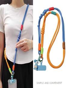 2pcs/1pc Colorful Contrast Doll Bell Crossbody Phone Lanyard, Smartphone Shoulder Bag Strap, Smartphone Protective Case Lanyard, Phone Accessories Keychain Phone Chain, Bag Charm Keyring, Girl's Anti-Loss Phone Shoulder Strap With Universal Phone Patch, Halloween - Multicolor - View 11