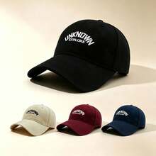 1pc UNKNOWN EXPLORE Letter Embroidered Baseball Cap, Adjustable Soft Cotton Dad Hat, Unisex Casual Sun Hat For Outdoor Sports Daily Travel - Multicolor - View 2
