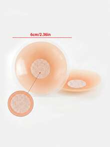 10pcs Reusable Women's Push-Up Breast Pads, Invisible Adhesive Strapless Backless Bra Silicone Nipple Covers With Iron Box Packaging - Apricot - View 3