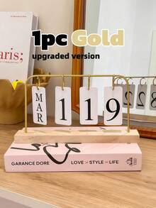 Minimalist Flip Desktop Calendar, Durable Material, Nordic Creative Perpetual Calendar, Suitable For Living Room, Dining Table, Coffee Table, Reusable Flip Calendar Supplies, Desktop Decor, New Home Ornament, Ideal Gift For Women - View 15