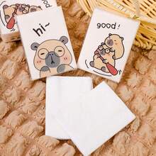 8/16/32/72/144pcs (8pcs/Pack) Capybara Cartoon Pattern Tissues, Portable Small Pack Tissues, Student Handkerchief Tissues, Suitable For Work, Business Trip, Travel And Outdoor [Random Style] - Multi-color - View 4