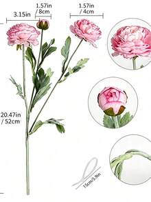 4pcs/6pcs Artificial Peony Flowers, Realistic Peony Flower Stems For Wedding, Party, Home Dining Table, Desktop Vase Display, Event Backdrop, Indoor Space Decoration, Multi-Scenario Layout Decorative Flower Stems - Multicolor - View 12