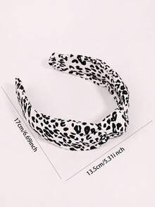 1pc Leopard Print Headband Hair Accessory, Autumn/Winter Casual Street Wear Headband - Multicolor - View 4